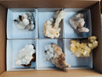 Natural Mountain Snow Quartz Coated Calcite Pseudomorph Cluster Specimens x 6 From Albert's Mountain, Lesotho