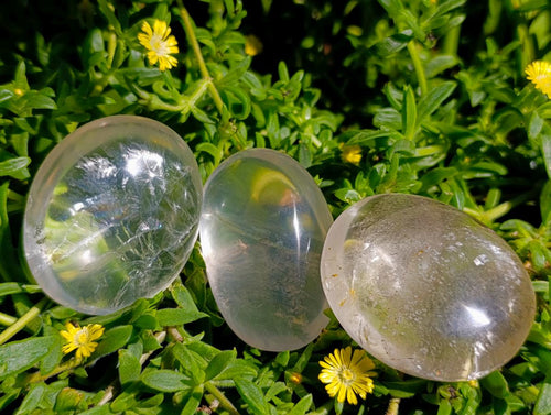 Polished Clear Quartz Galets x 12 From Madagascar - Toprock Gemstones and Minerals 