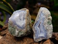 Natural Blue Lace Agate Geode Specimens x 24 From Nsanje, Malawi