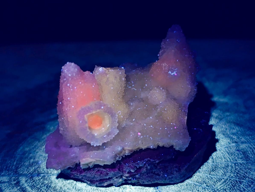 Natural Drusy Snow Quartz Clusters With Calcite Pseudomorph x 8 From Albert's Mountain , Lesotho