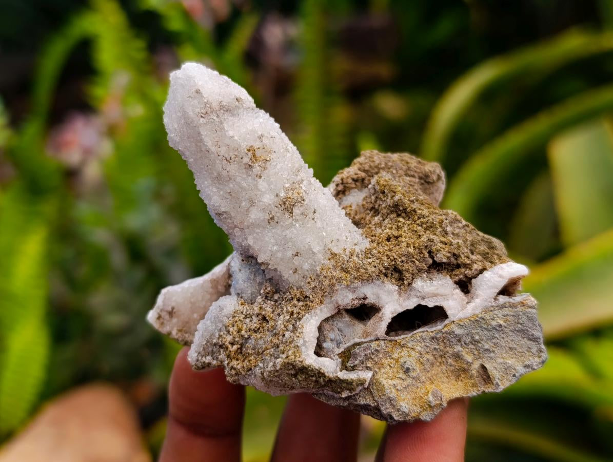 Natural Drusy Snow Quartz Clusters With Calcite Pseudomorph x 8 From Albert's Mountain , Lesotho
