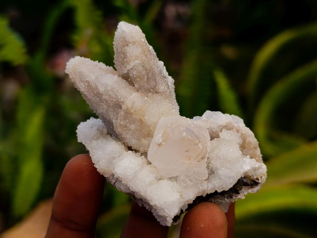 Natural Drusy Snow Quartz Clusters With Calcite Pseudomorph x 8 From Albert's Mountain , Lesotho