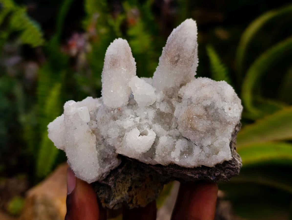 Natural Drusy Snow Quartz Clusters With Calcite Pseudomorph x 8 From Albert's Mountain , Lesotho