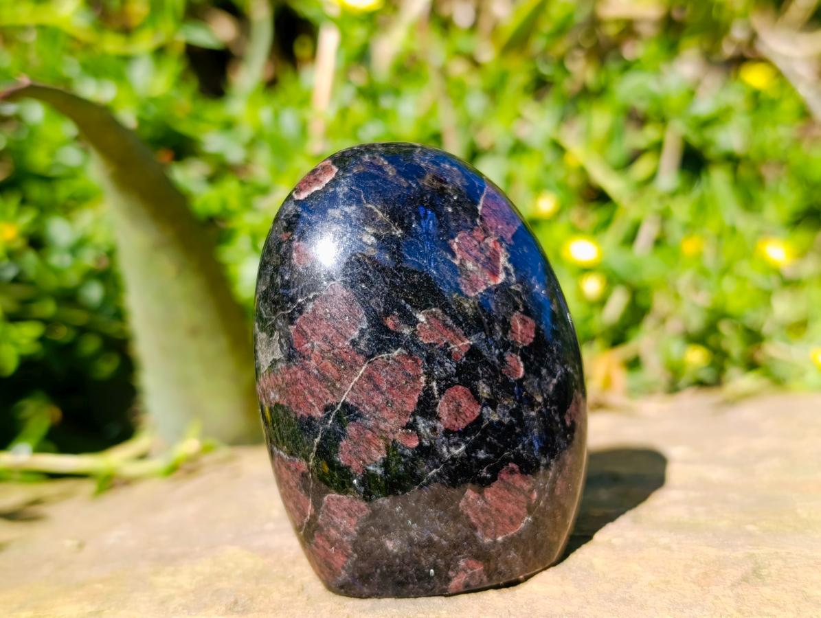 Polished Blue Speck Iolite Water Sapphire Standing Free Forms x 2 From Ambatofinandrahana, Madagascar