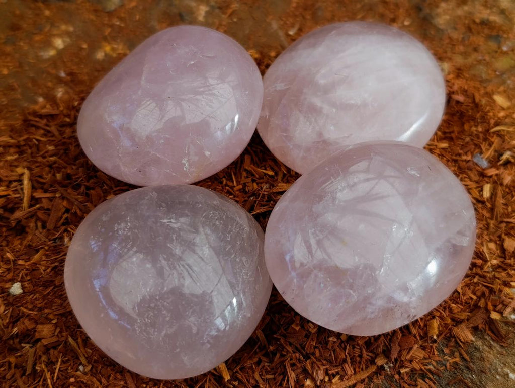 Polished Rose Quartz Palm Stones x 12 From Madagascar