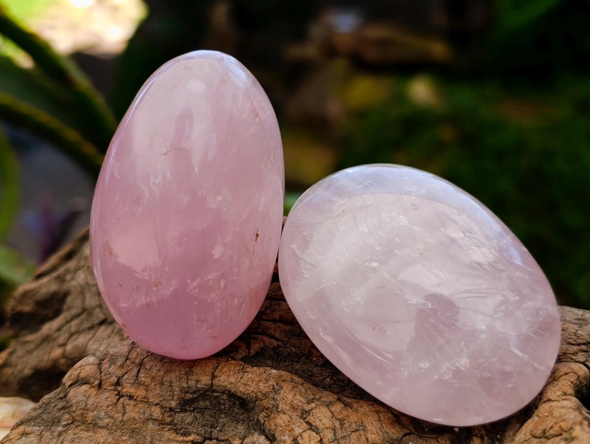 Polished Rose Quartz Palm Stones x 12 From Madagascar