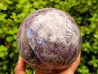 Polished XL Chevron Amethyst Sphere x 1 From Zambia