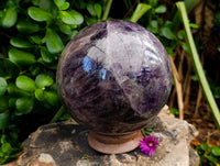 Polished XL Chevron Amethyst Sphere x 1 From Zambia