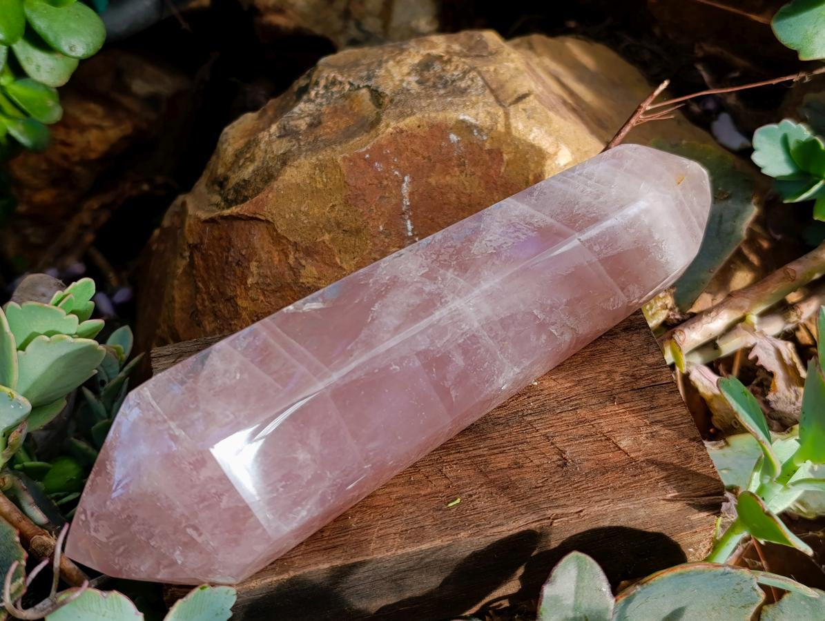 Polished Double Terminated Rose Quartz Crystals x 4 From Madagascar