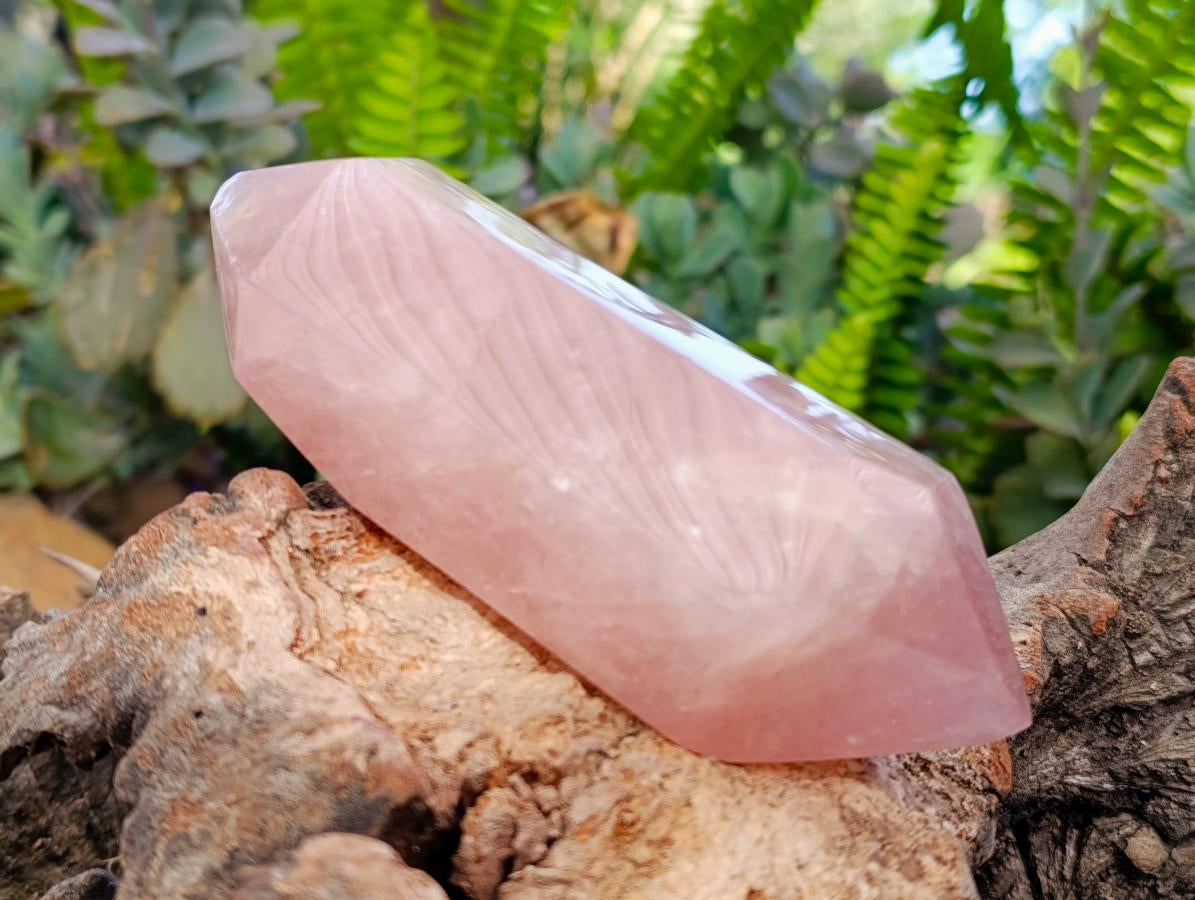Polished Double Terminated Rose Quartz Crystals x 4 From Madagascar - Toprock Gemstones and Minerals 