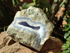 Natural Blue Lace Agate Geode Specimens x 4 From Nsanje, Malawi