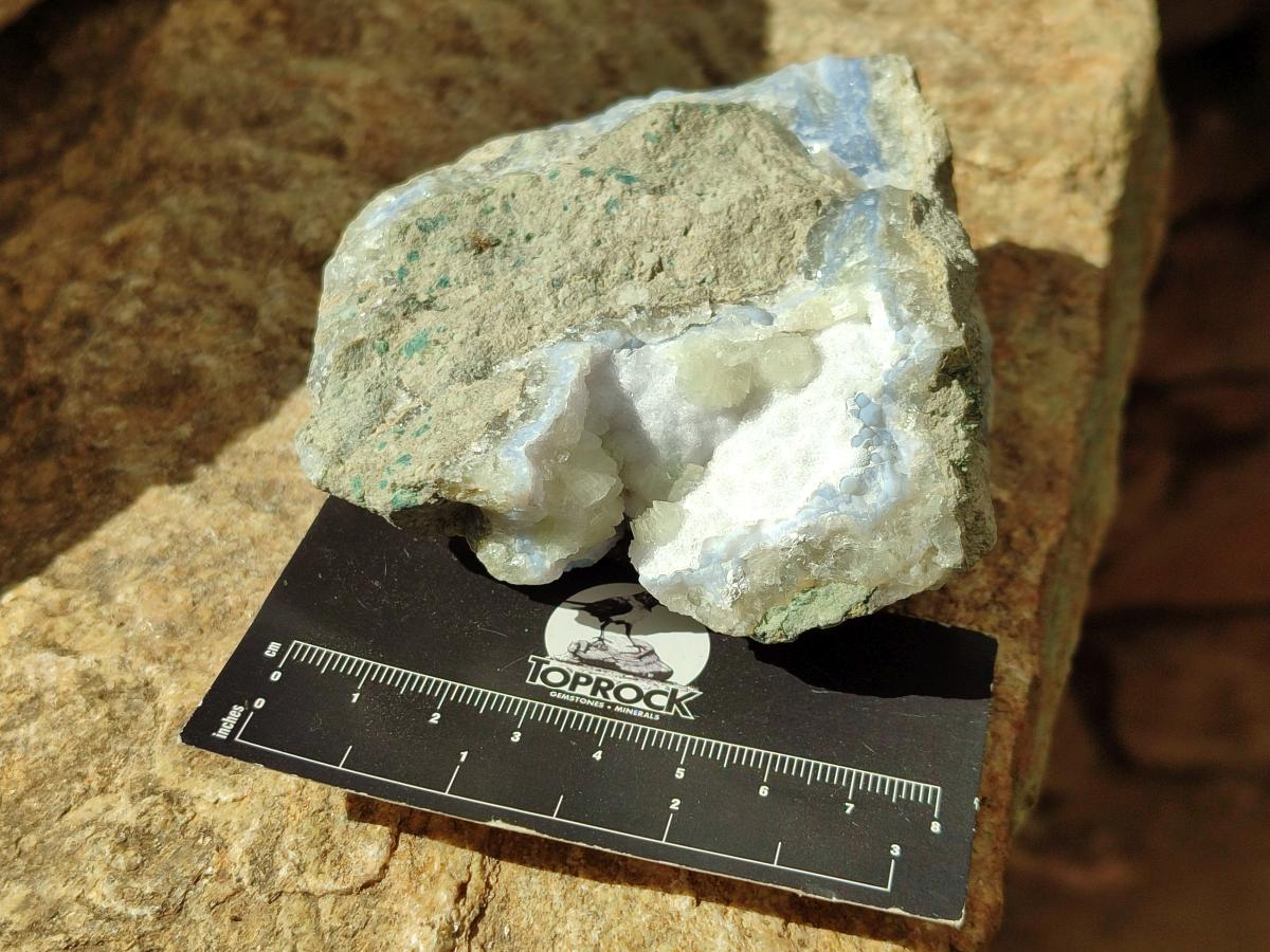 Natural Blue Lace Agate Geode Specimens x 4 From Nsanje, Malawi