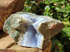 Natural Blue Lace Agate Geode Specimens x 4 From Nsanje, Malawi