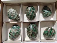 Polished Emerald Mica 'Mutokolite' Free Forms x 6 From Mutoko, Zimbabwe