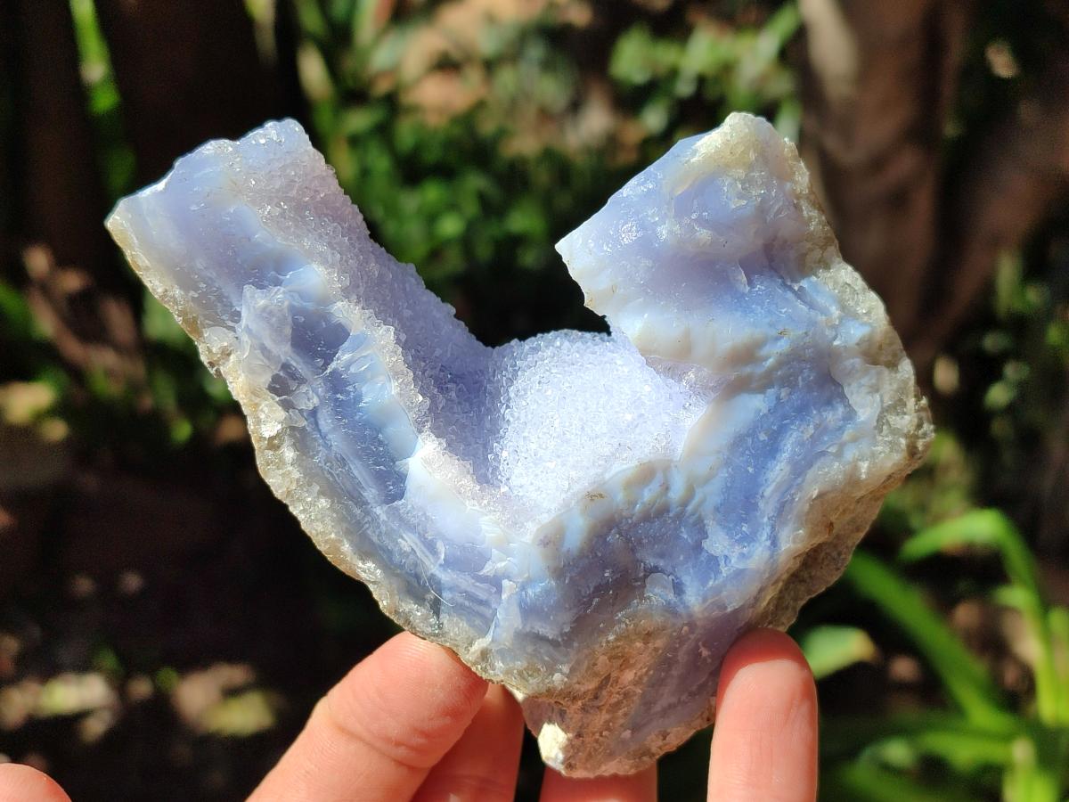 Natural Blue Lace Agate Geode Specimens x 6 From Nsanje, Malawi