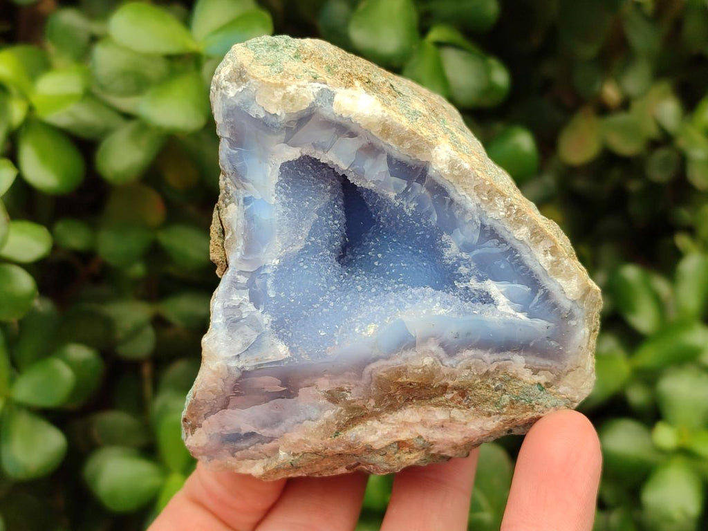 Natural Blue Lace Agate Geode Specimens x 6 From Nsanje, Malawi