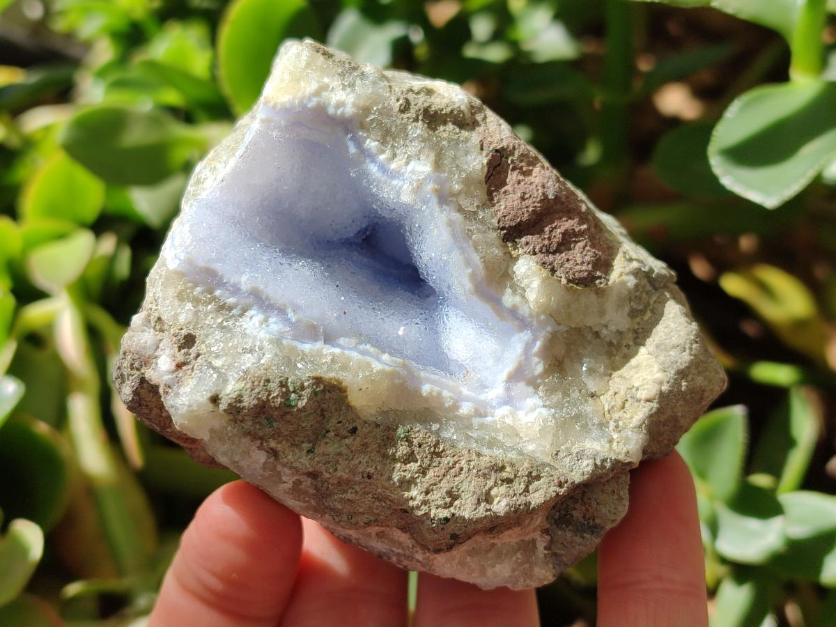 Natural Blue Lace Agate Geode Specimens x 6 From Nsanje, Malawi