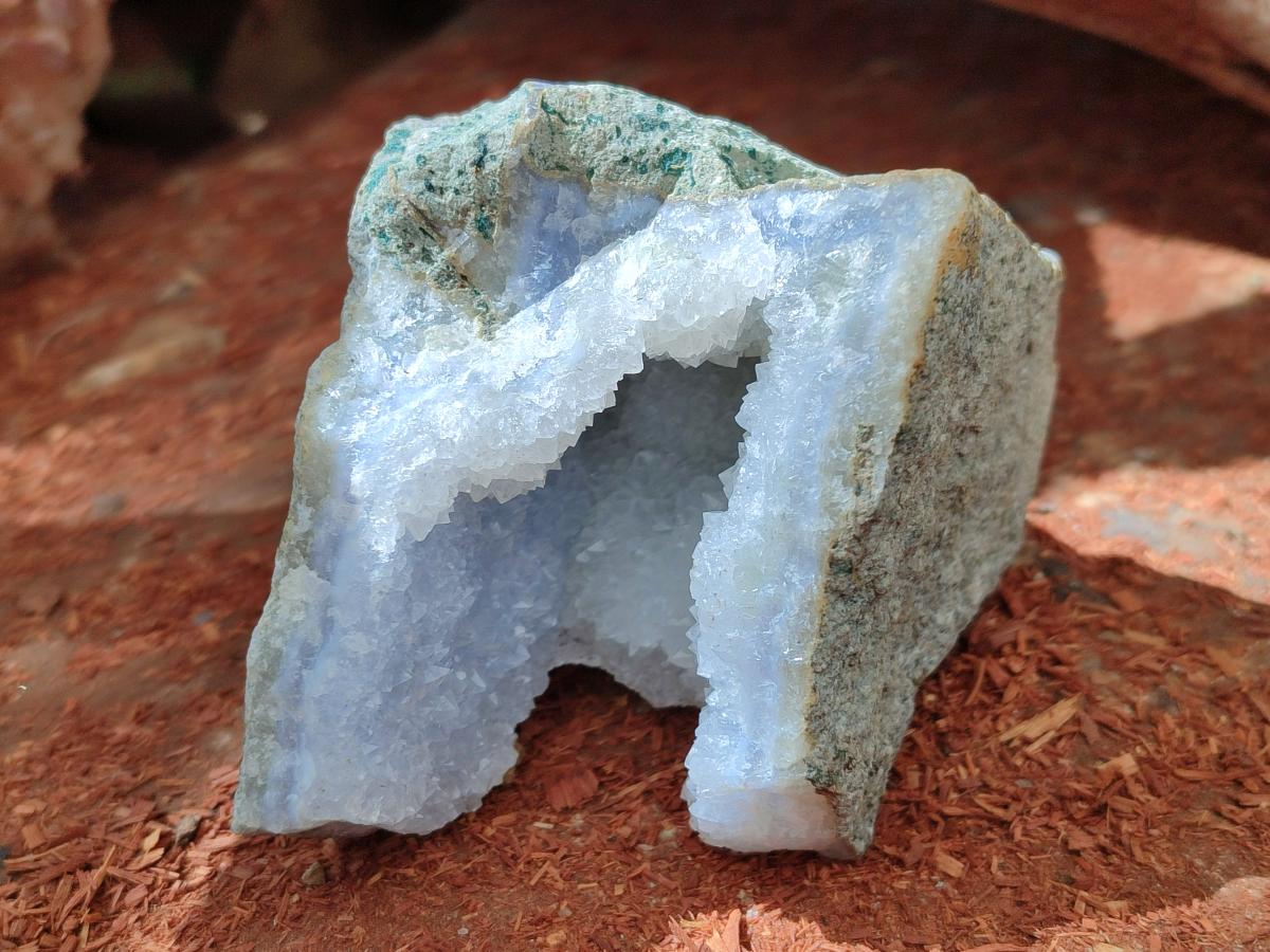 Natural Blue Lace Agate Geode Specimens x 6 From Nsanje, Malawi