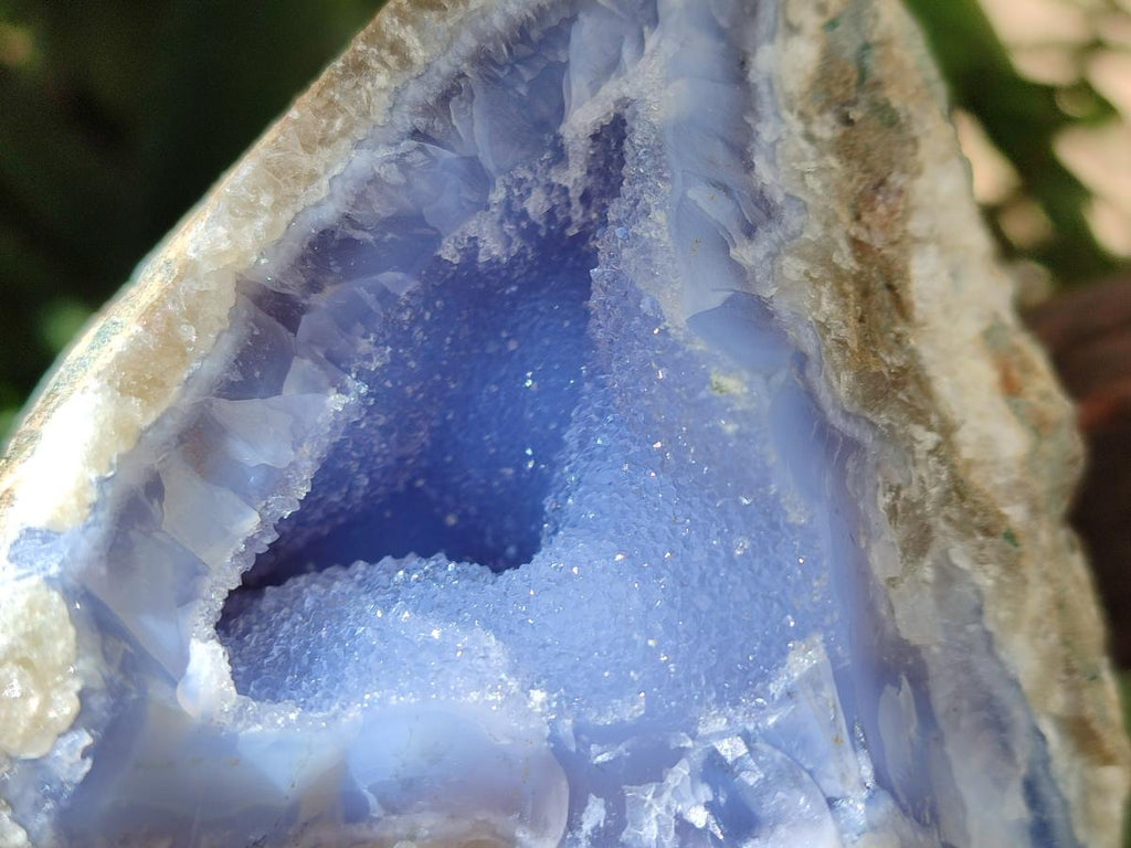 Natural Blue Lace Agate Geode Specimens x 6 From Nsanje, Malawi