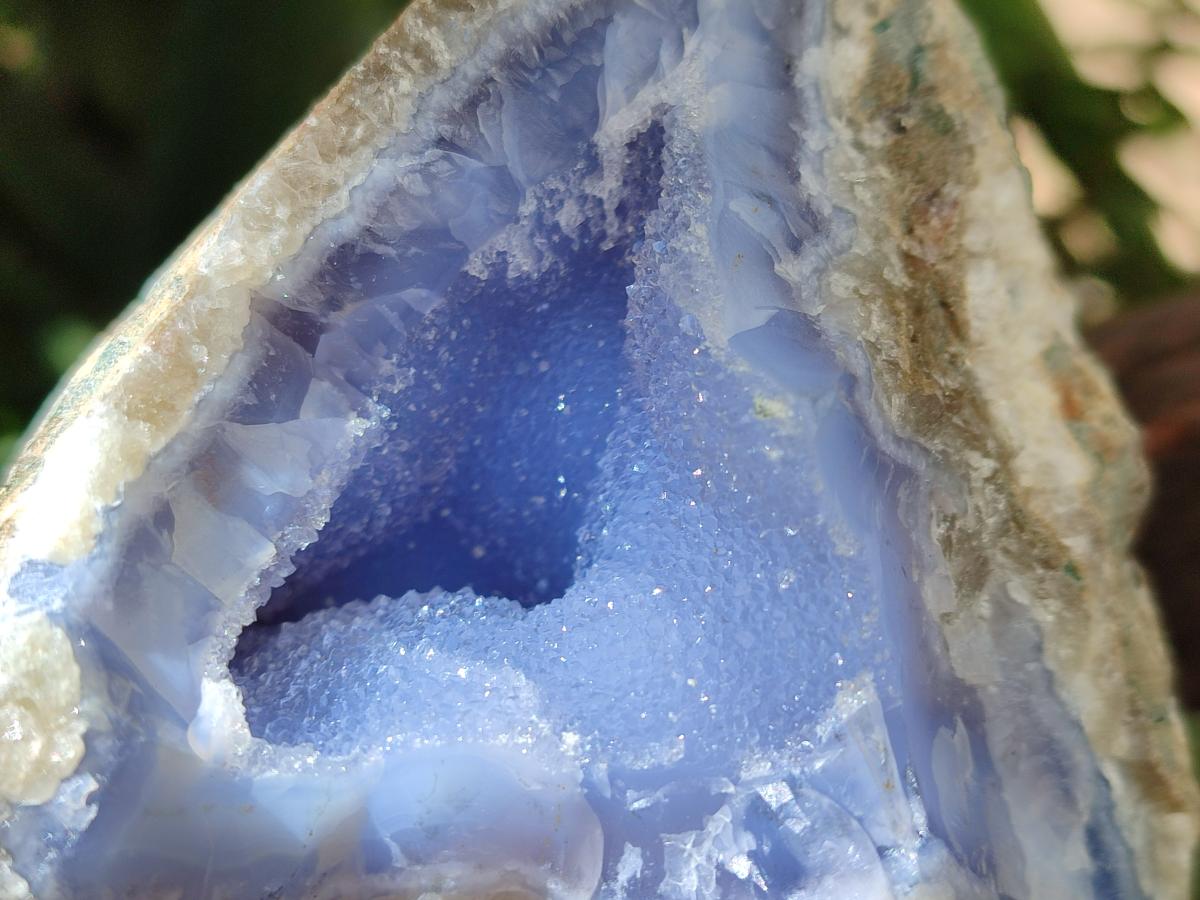 Natural Blue Lace Agate Geode Specimens x 6 From Nsanje, Malawi
