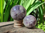Polished Chevron Amethyst Spheres x 3 From Madagascar