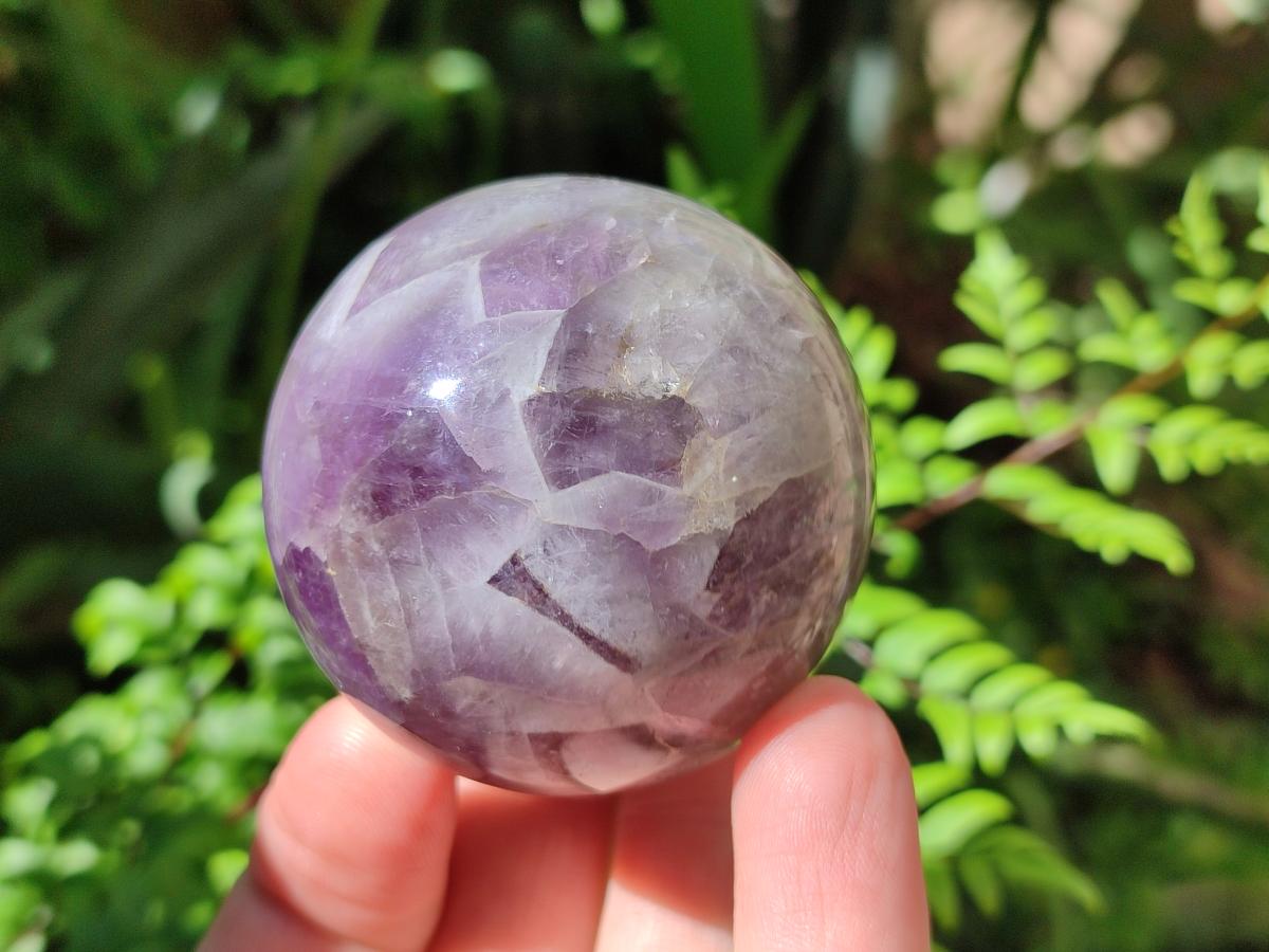 Polished Chevron Amethyst Spheres x 3 From Madagascar