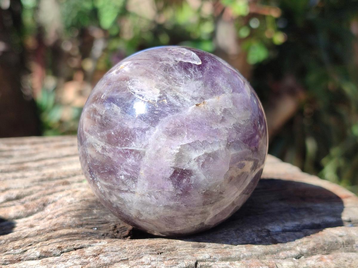 Polished Chevron Amethyst Spheres x 3 From Madagascar