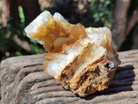 Natural Golden Limonite Quartz Clusters x 6 From Solwezi Zambia