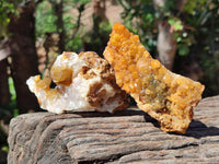 Natural Golden Limonite Quartz Clusters x 6 From Solwezi Zambia