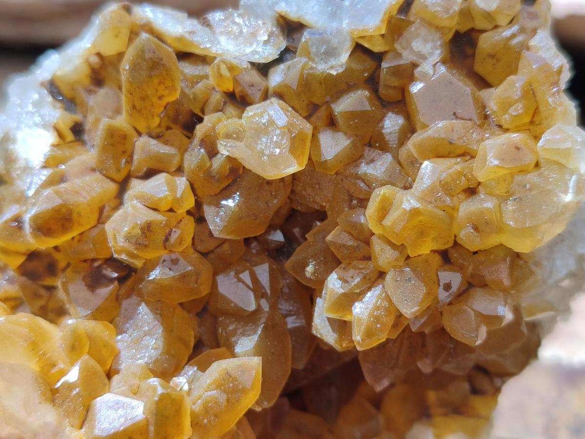 Natural Golden Limonite Quartz Clusters x 6 From Solwezi Zambia - Toprock Gemstones and Minerals 