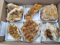 Natural Golden Limonite Quartz Clusters x 6 From Solwezi Zambia