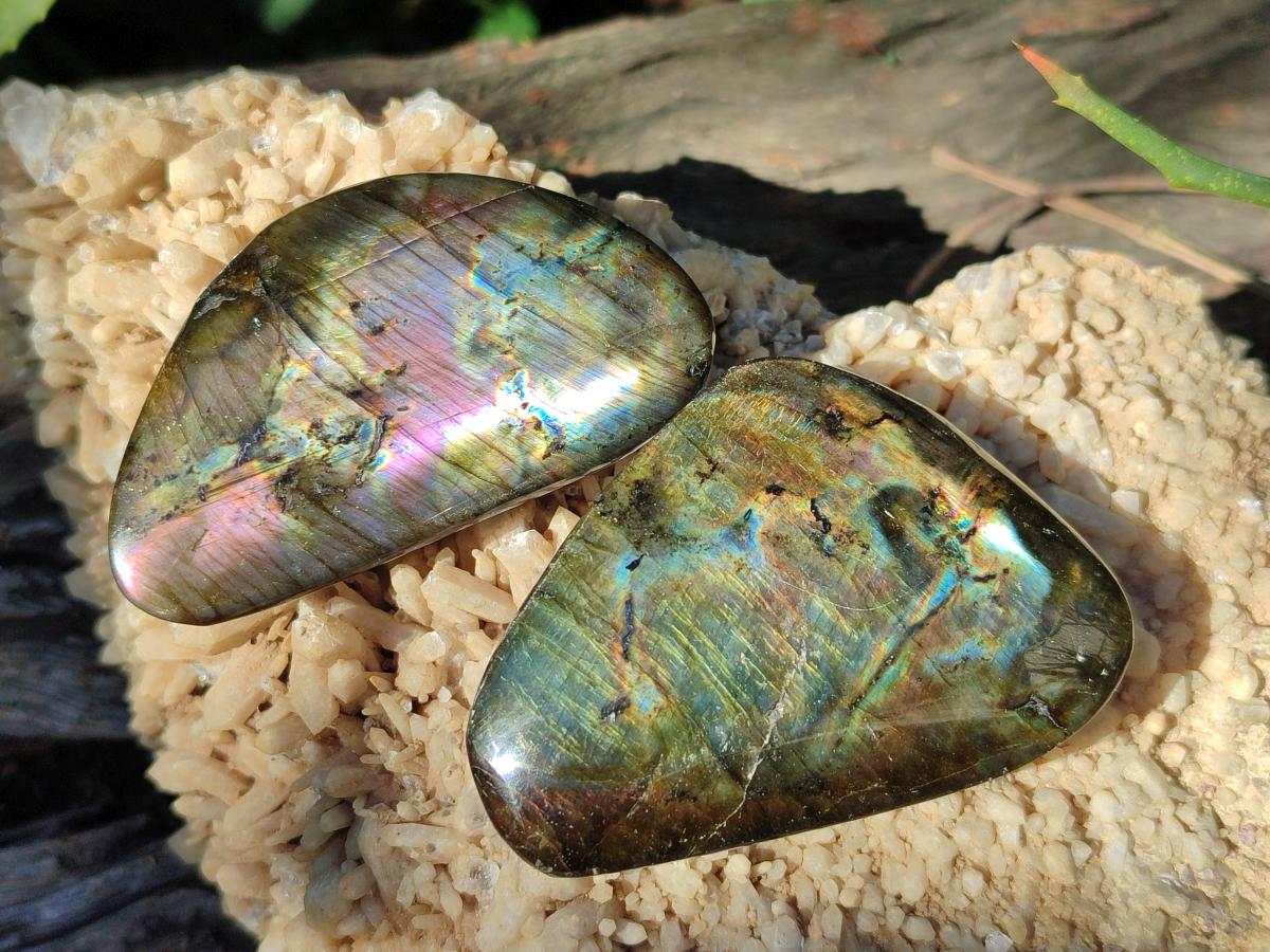 Polished Labradorite Galets x 25 From Tulear, Madagascar