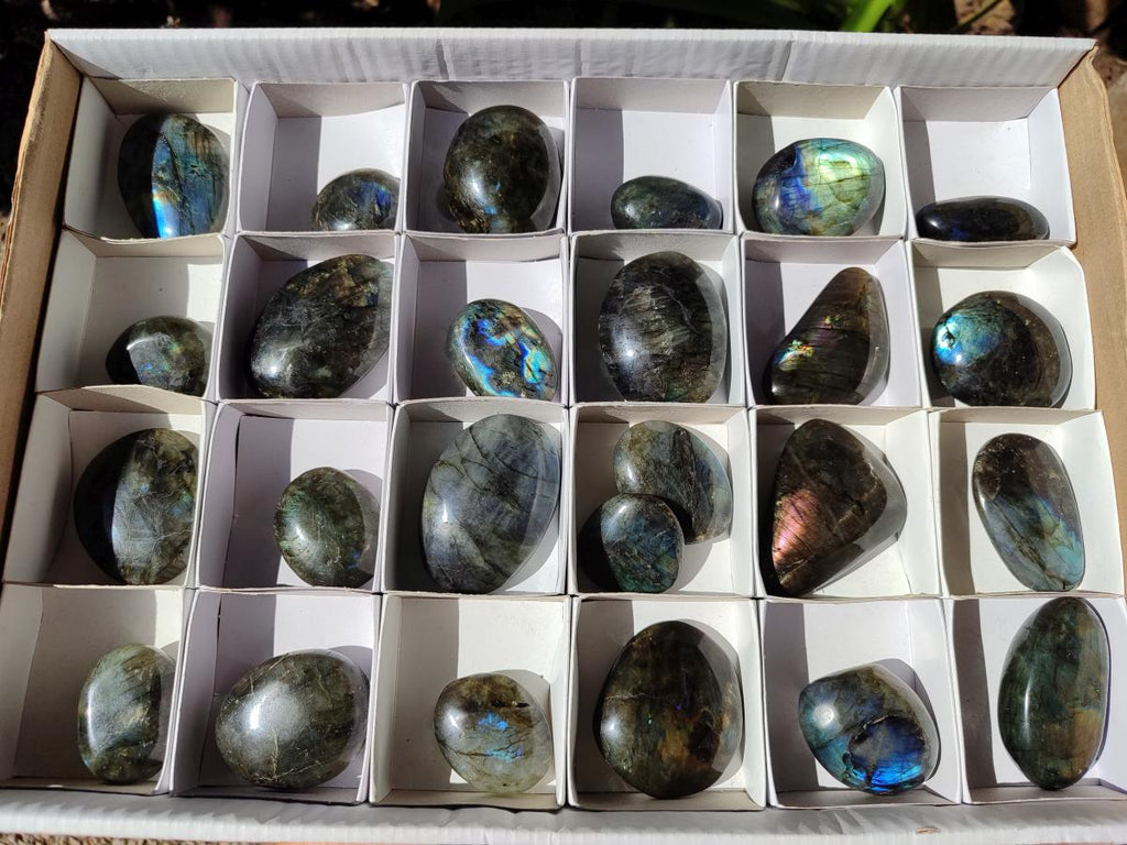 Polished Labradorite Galets x 25 From Tulear, Madagascar