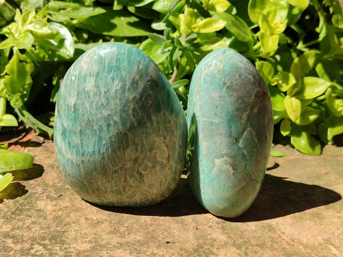 Polished Amazonite Standing Free Forms x 3 From Madagascar