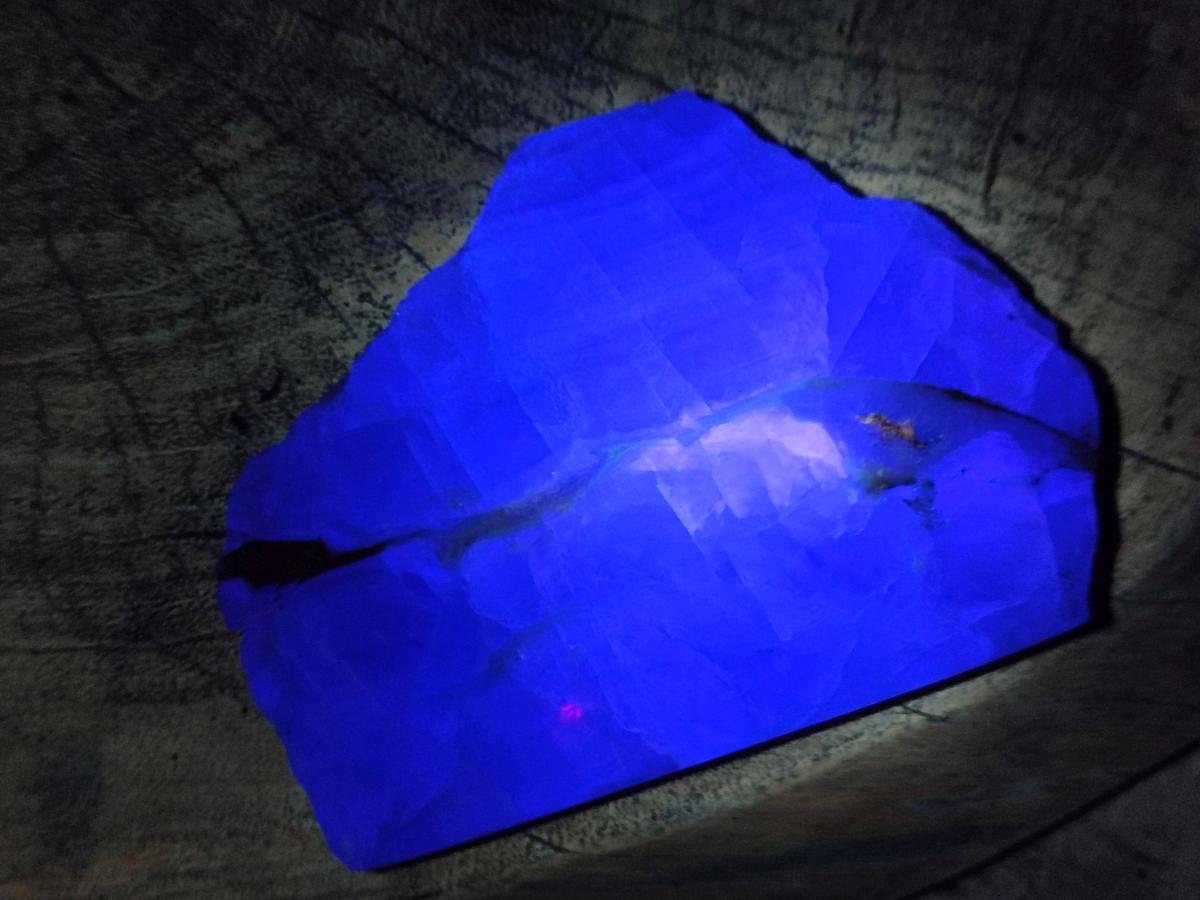 Polished On One Side Watermelon Fluorite Slices x 3 From Uis, Namibia