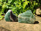 Polished On One Side Watermelon Fluorite Slices x 3 From Uis, Namibia
