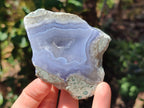 Polished On One Side Blue Lace Agate Geodes x 6 From Nsanje, Malawi