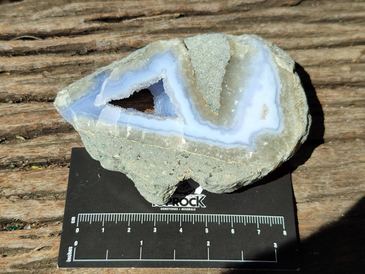 Polished On One Side Blue Lace Agate Geodes x 6 From Nsanje, Malawi
