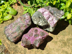 Natural Stichtite Cobbed Specimens x 8 From Barberton, South Africa