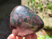 Polished Verdite With Ruby Corundum Standing Free Forms x 3 From Zimbabwe