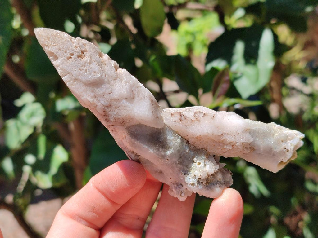 Natural Drusy Quartz Coated Spearhead Calcite Specimens x 12 From Albert's Mountain, Lesotho