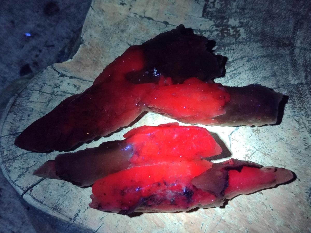 Natural Drusy Quartz Coated Spearhead Calcite Specimens x 12 From Albert's Mountain, Lesotho