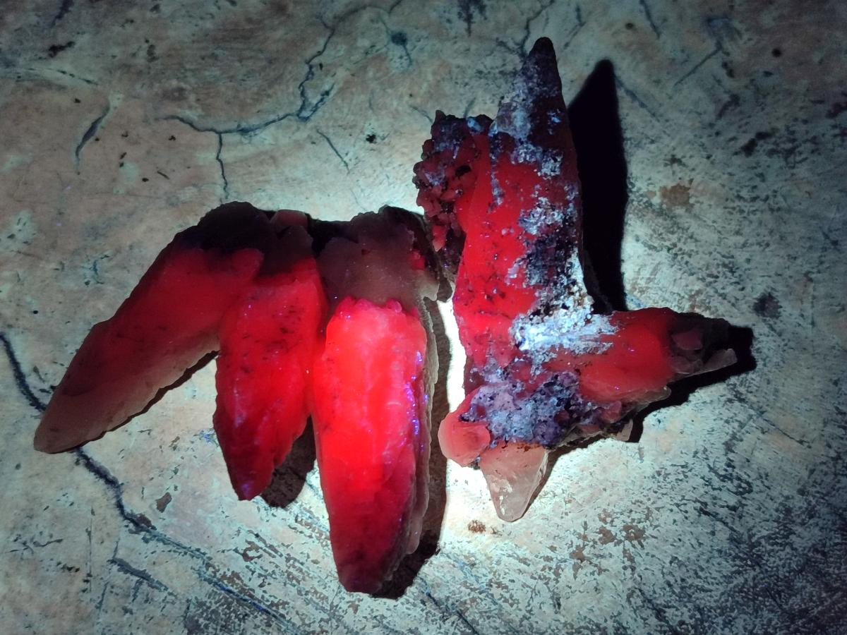 Natural Drusy Quartz Coated Spearhead Calcite Specimens x 12 From Albert's Mountain, Lesotho