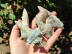 Natural Drusy Quartz Coated Spearhead Calcite Specimens x 12 From Albert's Mountain, Lesotho