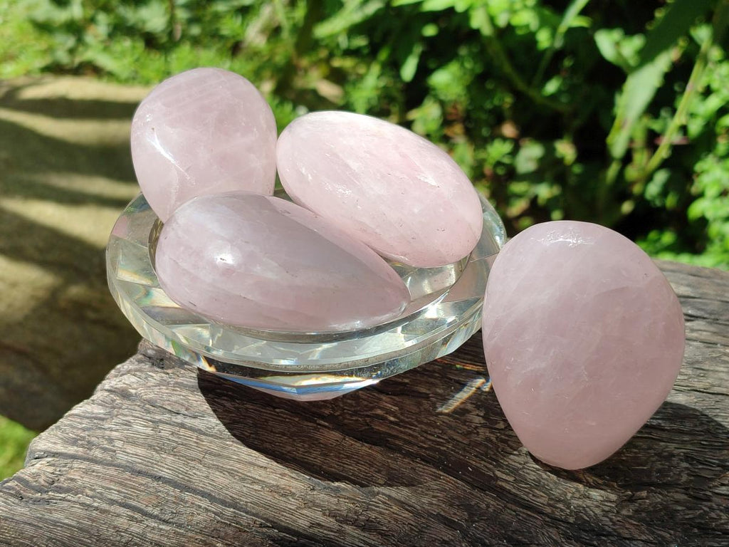 Polished Rose Quartz Standing and Free Forms x 10 From Madagascar