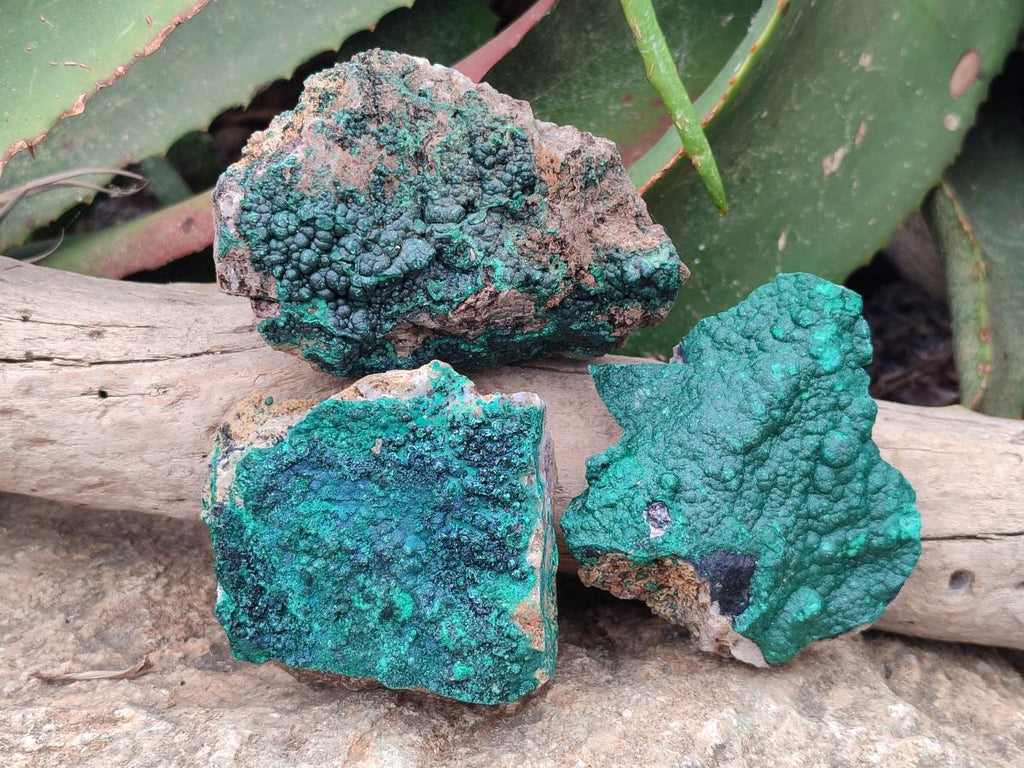 Natural Crystalline Malachite Specimens x 12 From Tenke Fungurume, Congo