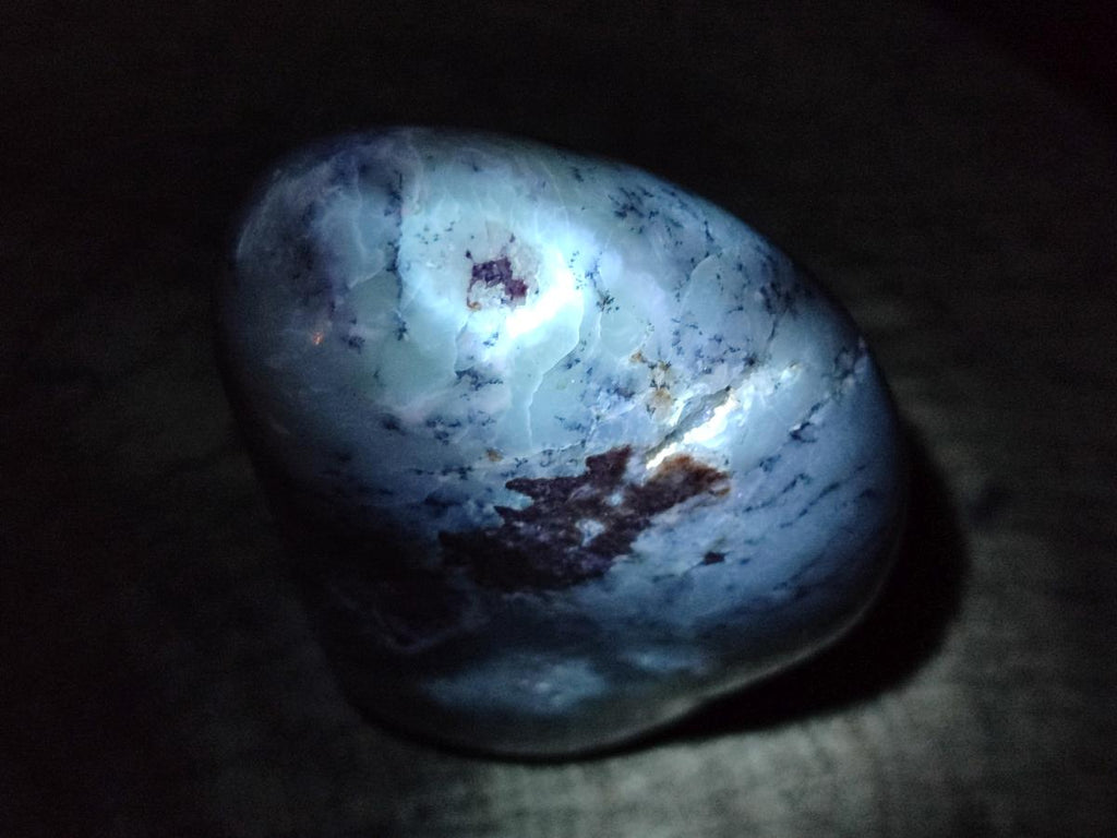 Polished Dendritic Opal Standing Free Forms x 2 From Moralambo, Madagascar