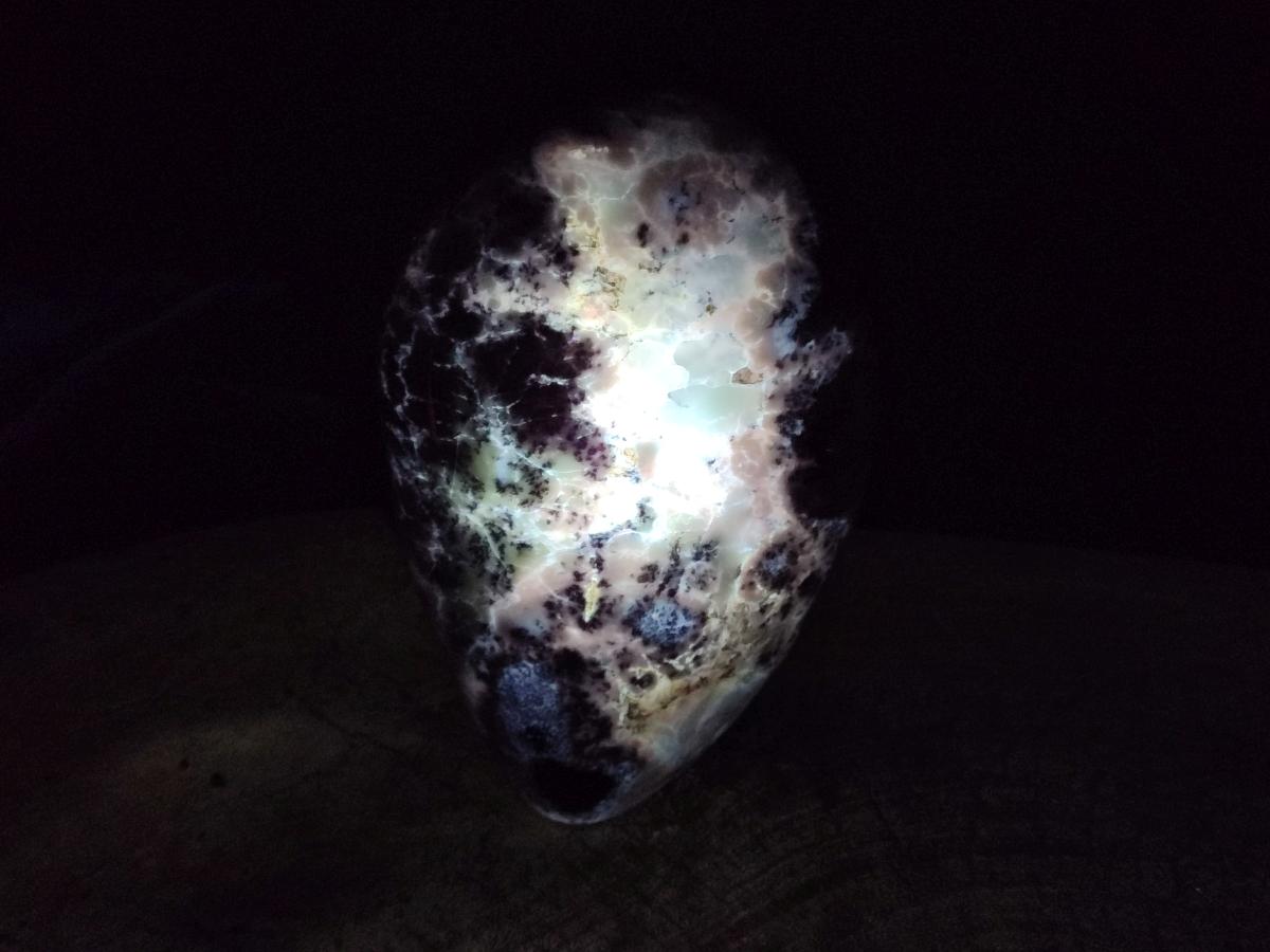 Polished Dendritic Opal Standing Free Forms x 2 From Moralambo, Madagascar