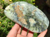 Polished Dendritic Opal Standing Free Forms x 2 From Moralambo, Madagascar