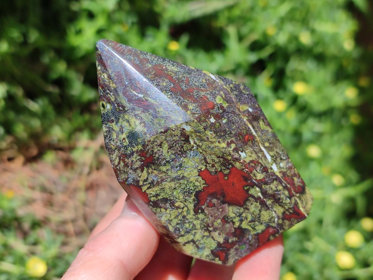 Polished Bastite Dragons Blood Stone Points x 4 From Tshipise, South Africa - Toprock Gemstones and Minerals 